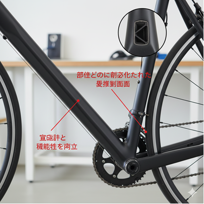 自転車CFRPフレーム（部位ごと剛性チューニング）